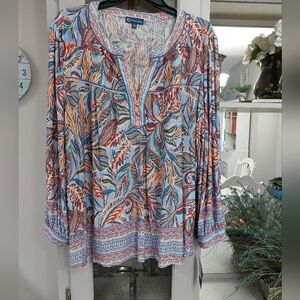 Democracy Leaves Long Sleeve Top 3X NWT